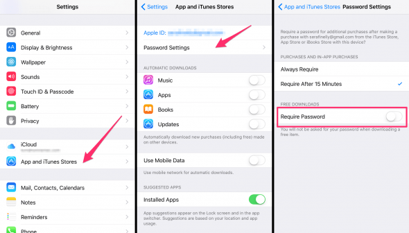 how to turn off your app store password for free apps