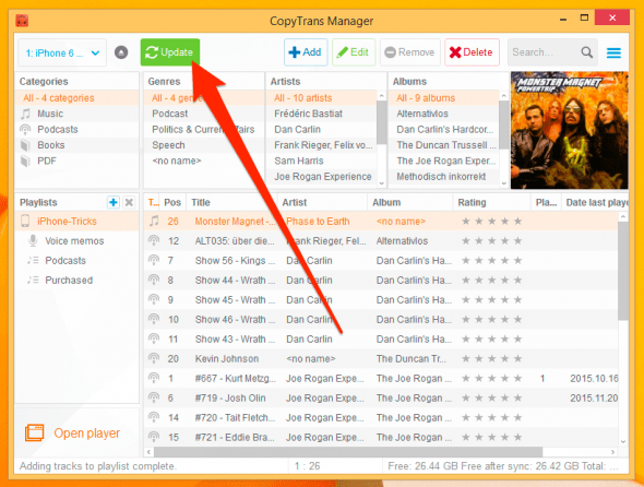 how to update your iPhone music library with copytrans