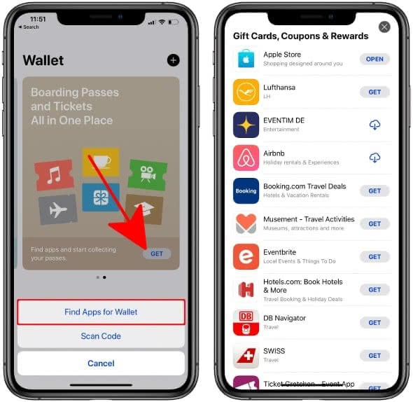 how to add a store card to apple wallet