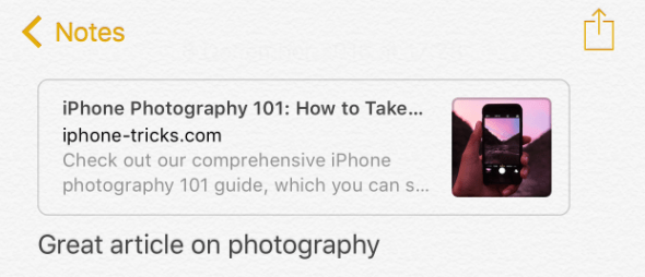 your article in the notes app