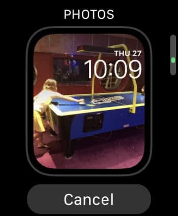 "Photos" category on Apple Watch