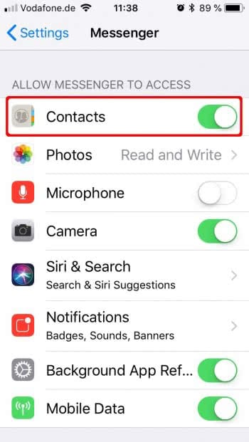 Hide Facebook messenger Contacts