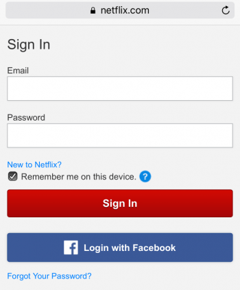 sign in to netflix on iPhone