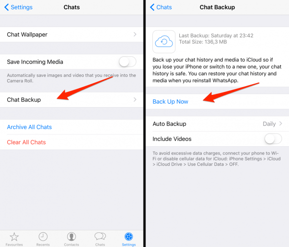 how to back up WhatsApp chats