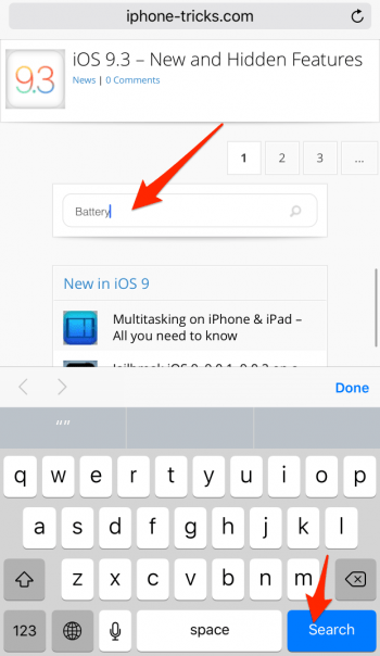 searching for a term on iPhone tricks