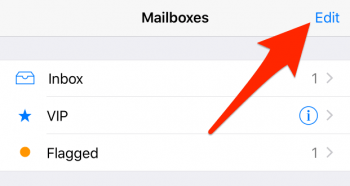edit inboxes mail app