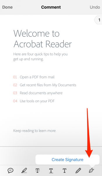 how to sign a pdf on iPhone using adobe acrobat