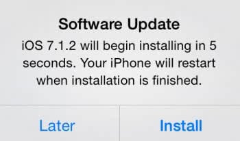 install iOS update later