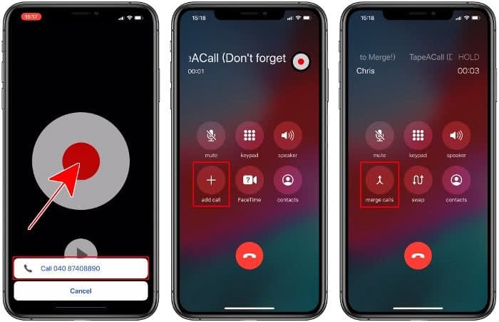 Recording outgoing call on iPhone with TapeACall