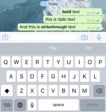 text formatting in WhatsApp