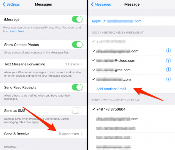 add email to imessage