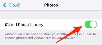 how to disable iCloud photo library