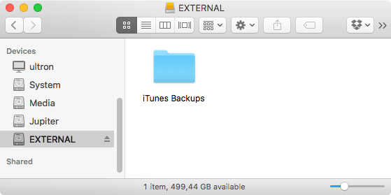 itunes backups on external