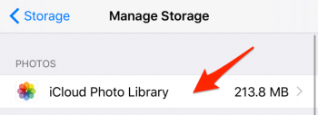 manage storage iCloud photos
