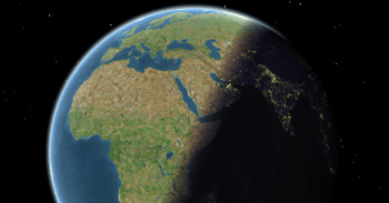 planet earth as in Apple maps