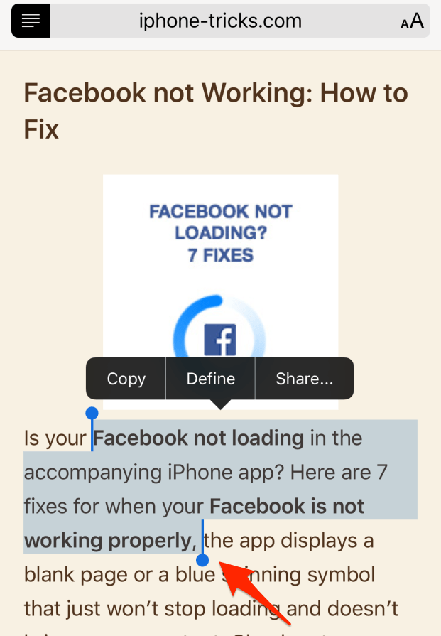 How to Select Text on Safari Easily Using Reader Mode