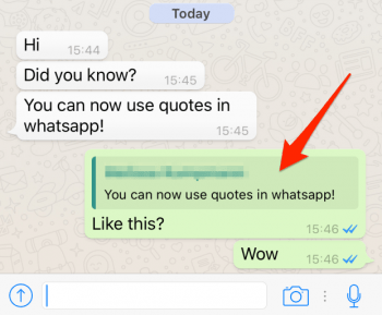 block quotes in WhatsApp