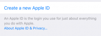 create a new Apple id