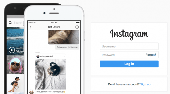 instagram log in email