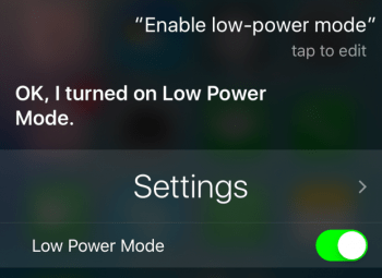 Siri low power mode