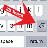Backspace key with 3D Touch command in iOS 10