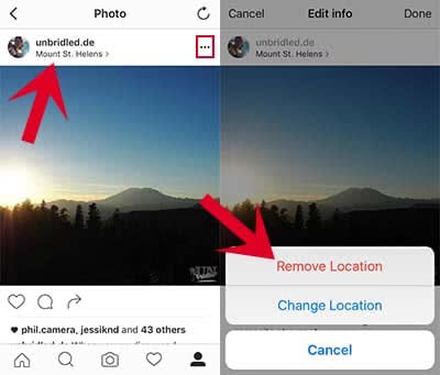 Deleting the location info on old posts