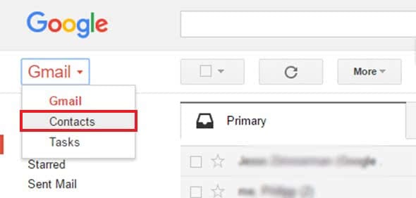 Contacts in Google Mail