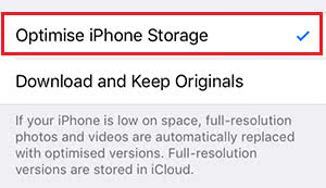 Optimize storage space on your iPhone