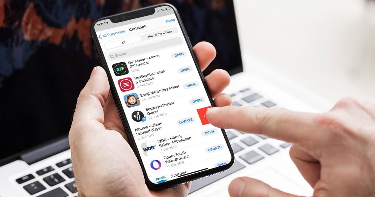 app store clear purchase history