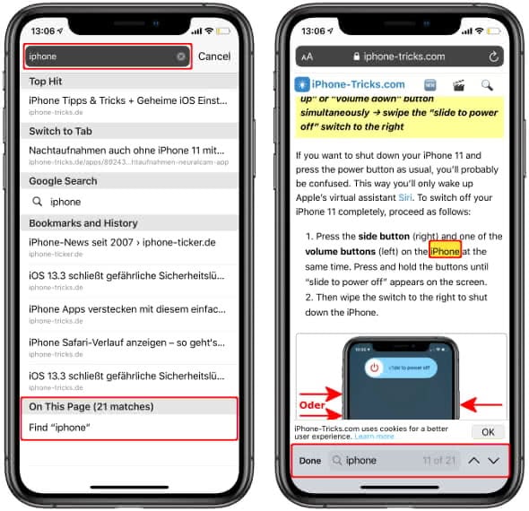 Can you use Ctrl F on mobile?