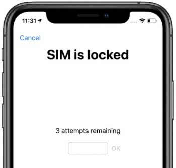 "SIM is locked" notification on the iPhone