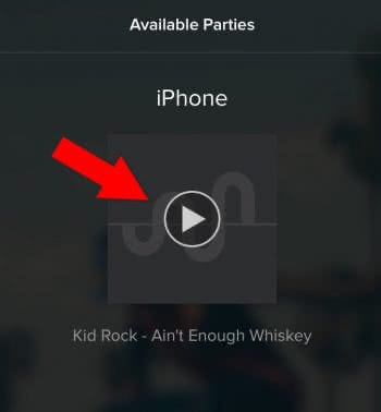 Screenshot shows how to join a party in AmpMe