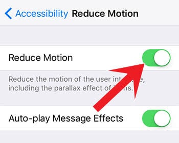 Turn on the option Reduce Motion in the Accessibility of the settings app
