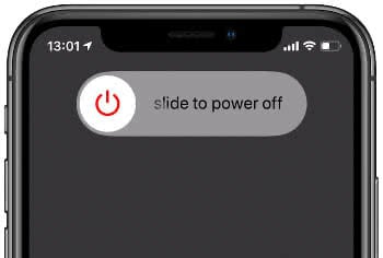 Slide to power off on iPhone