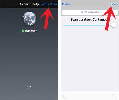 Wi-Fi scanner in AirPort app