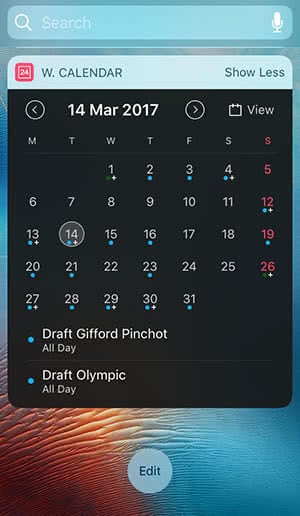 Changed design and settings of the Widget Calendar