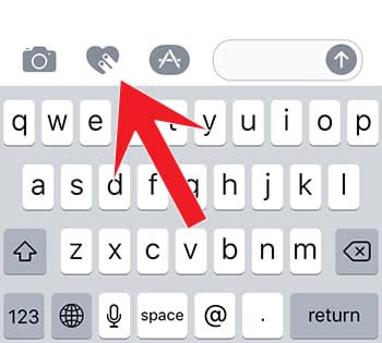 Open the Digital Touch feature by tapping the heart icon in iMessage