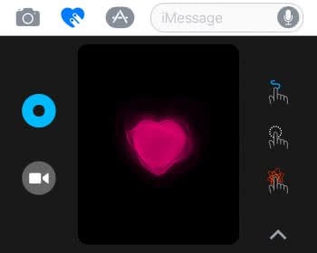 Send a heart via Messages app by using the Digital Touch