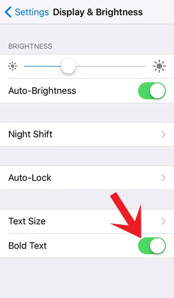 Turn on "Bold Text" to make display more pleasant for eyes
