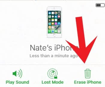Erase iPhone from iCloud account to deactivate iPhone lock