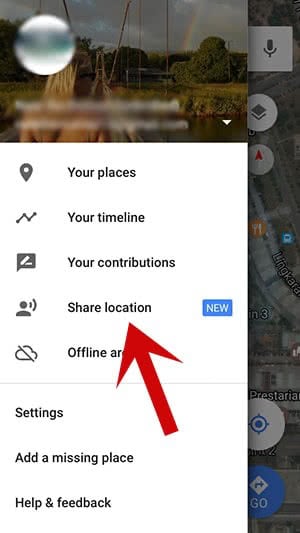 Share location on Google Maps
