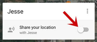Turn off location sharing on Google Maps