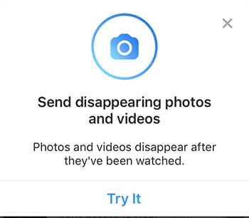 Try the new messenger feature - disappearing photos and videos on Instagram