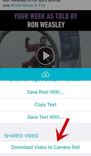 Save video to camera roll on your iPhone by using Friendly