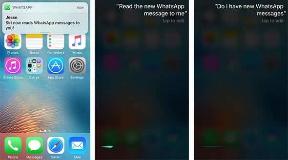 Tell Siri to check for new WhatsApp messages or to read the new WhatsApp message to you