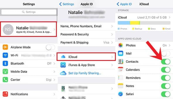 Turn off the automatic synchronization for your Contacts in iCloud