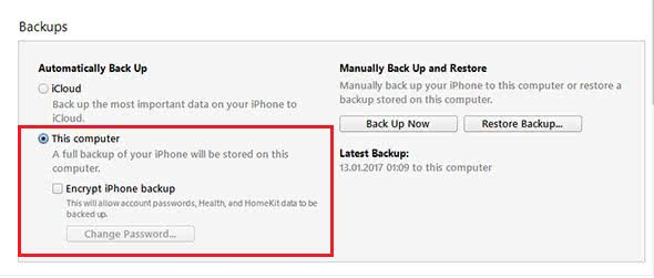 Backup your iPhone to regain restrictions passcode