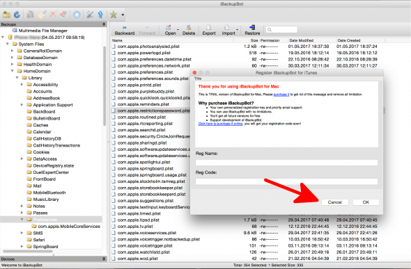 Closing window to continue finding the restrictions code