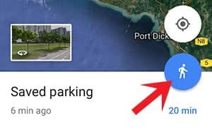 Start routing to find your parked car on Google Maps