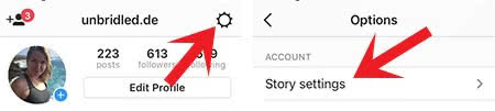 Open the Story Settings on Instagram